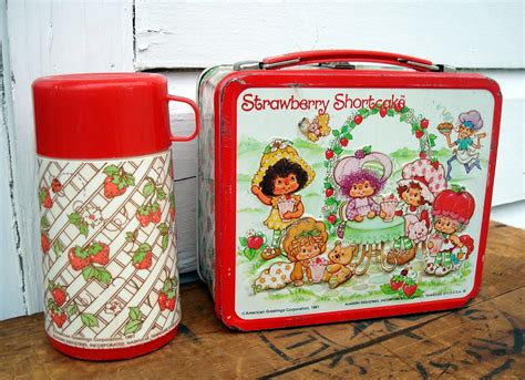 strawberry shortcake metal lunch box|strawberry shortcake lunchbox.